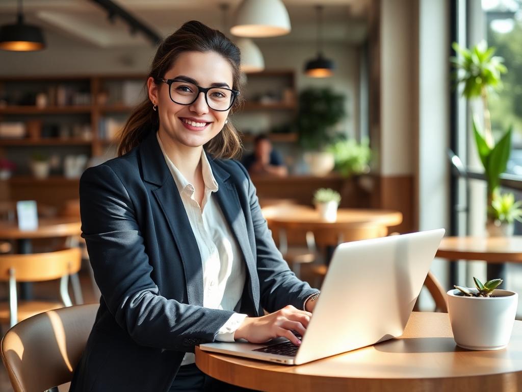 Commercial indépendant travaillant sur son laptop